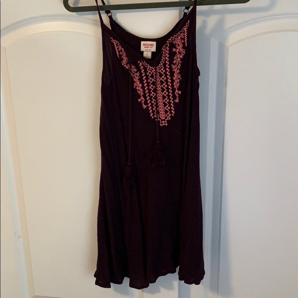 Eggplant colored dress with pink details!